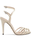 Gucci Sandals In Beige Patent Leather In White