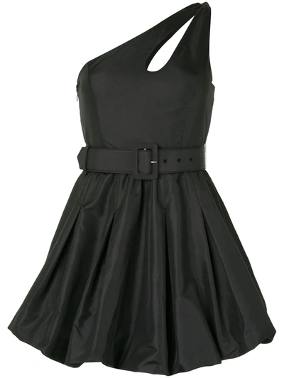 Self-portrait Self Portrait Asymmetric Taffeta Mini Dress In Black