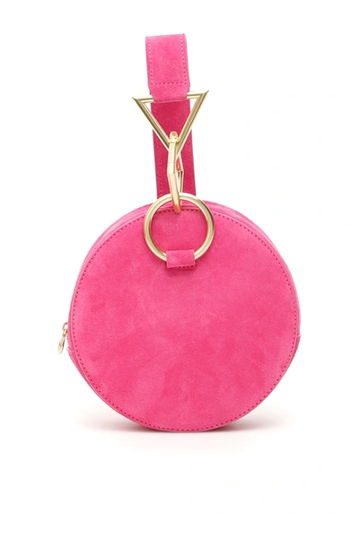 Tara Zadeh Suede Azar Clutch In Fuchsia,pink