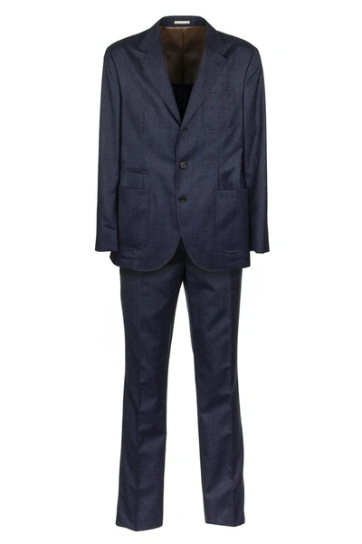 Brunello Cucinelli Two-piece Navy Blue Wool Suit