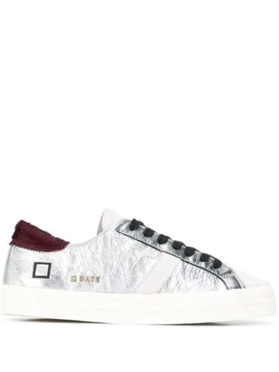 Date Lace-up Low-top Trainers In Silver