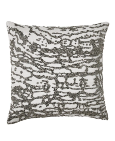 Donna Karan Collection Luna Beaded Decorative Pillow Bedding In Platinum