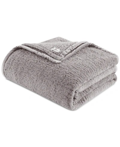 Woolrich Burlington Twin Berber Blanket Bedding In Grey