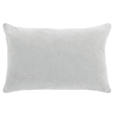 French Connection Liam Velvet "16 X 24" Decorative Throw Pillows In Light Grey