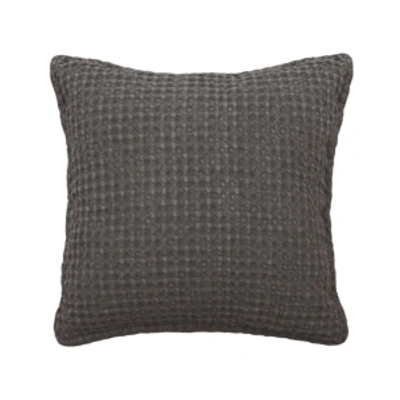 French Connection Cotton Stonewash 18" X 18" Decorative Pillows Bedding In Dark Grey