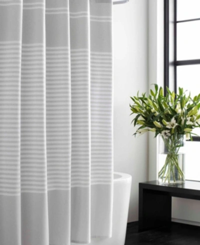 Vera Wang Seersucker Stripe Shower Curtain Bedding In Gray