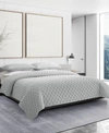 Vera Wang Diamond Velvet Queen Quilt Sham Set Bedding In Silver