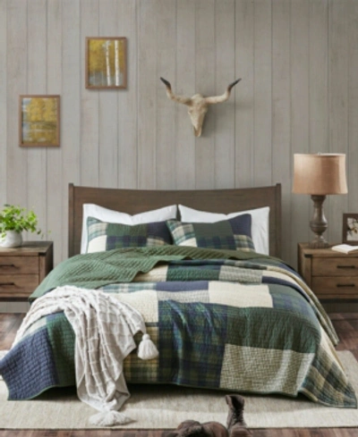 Woolrich Mill Creek Oversized Cotton 3-pc. Quilt Set, Full/queen In Green