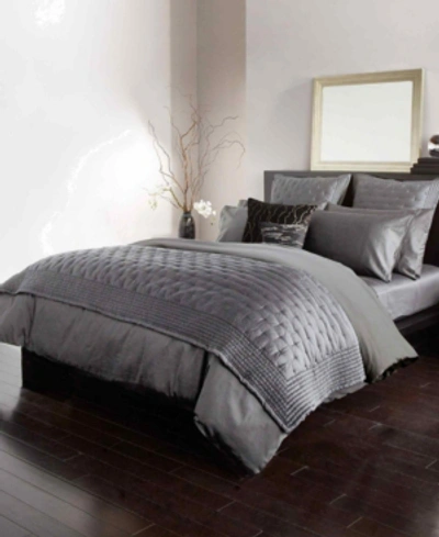 Donna Karan Collection Silk Indulgence King Duvet Set Bedding In Gray