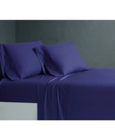 Sean John Solid Percale Sheet Set, Twin Bedding In Navy