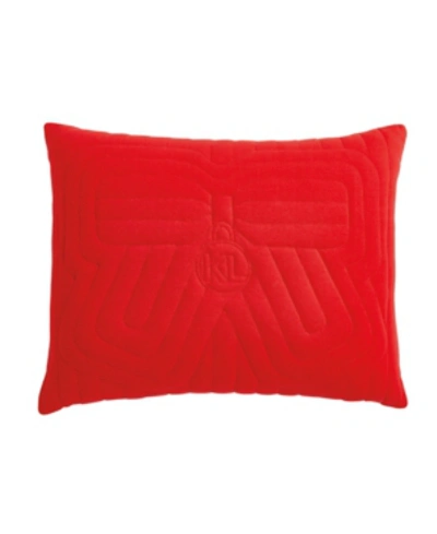 Karl Lagerfeld Quilted Bow Decorative Pillow, 20" X 16" Bedding In Red