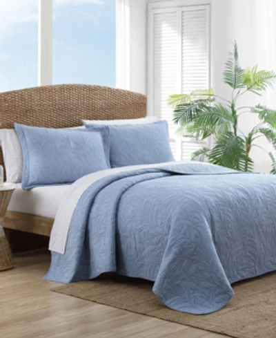 Tommy Bahama Solid Costa Sera Full-queen Quilt Bedding In Blue