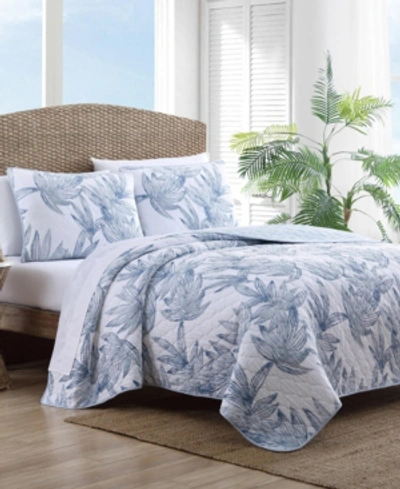 Tommy Bahama Kayo Blue Reversible 2-piece Twin Quilt Set Bedding