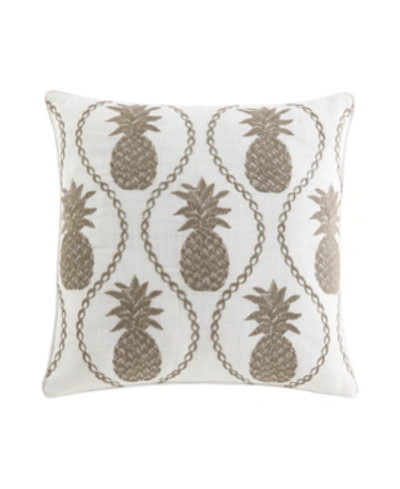 Tommy Bahama Pineapple Resort Embroidered 20" Decorative Pillow In Palm Green