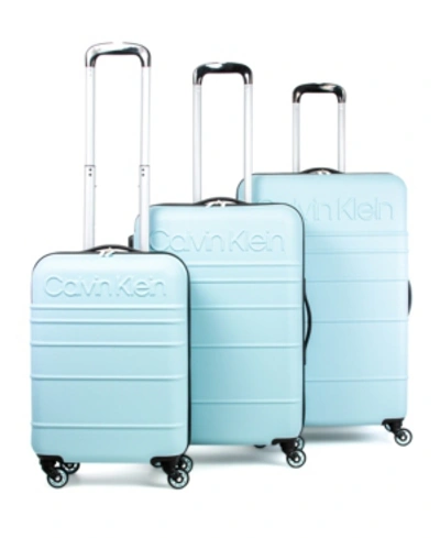 Calvin Klein Fillmore Hard Side Luggage Set, 3 Piece In Cool Water Blue