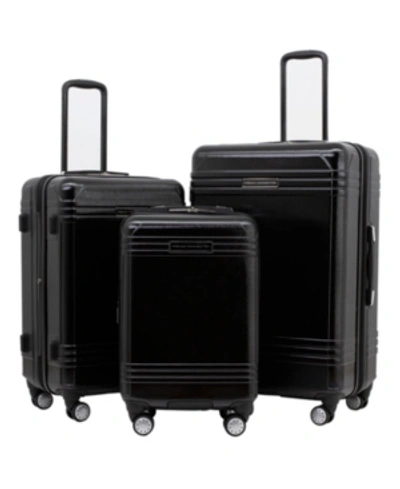 French Connection 3-pc. Horizon Expandable Hardside Luggage Set In Black