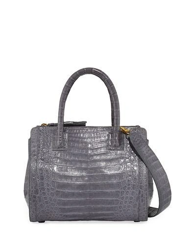 Nancy Gonzalez Crocodile Medium Double-zip Tote Bag In Gray