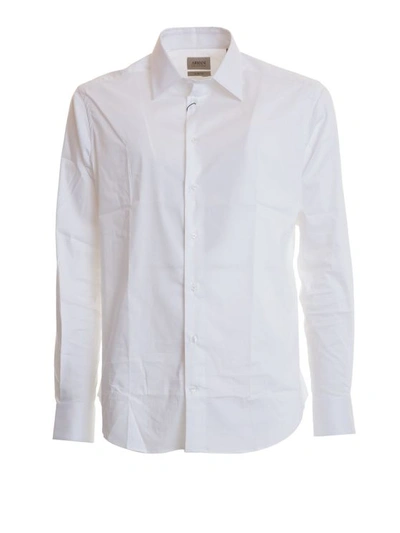 Armani Collezioni Slim Fit Classic Cotton Shirt In White