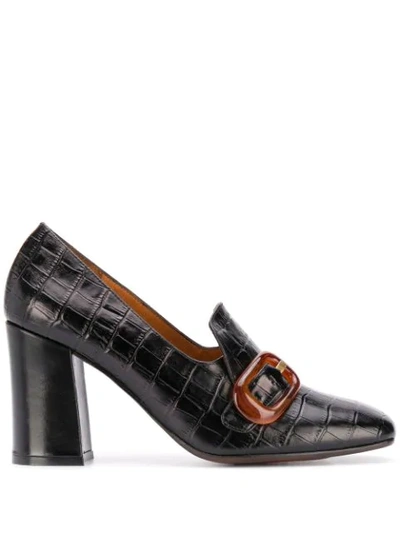 Chie Mihara Radis Crocodile-effect Loafers In Black