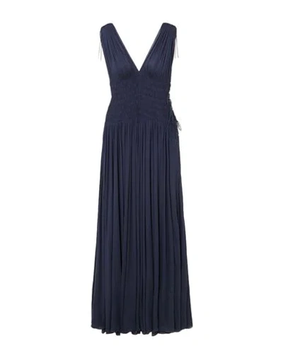 Alaïa Ruched Jersey Gown In Blue