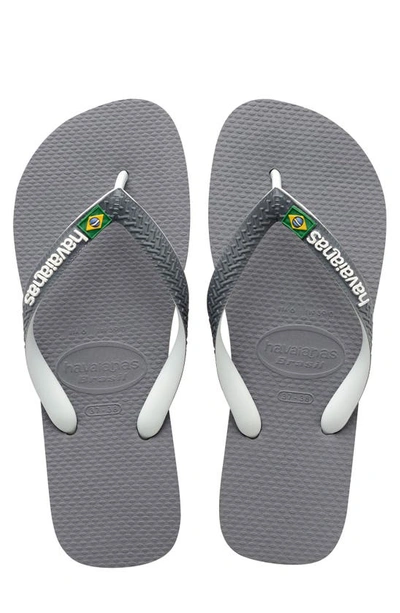 Havaianas Havianas Brasil Mix Flip Flops In Gray