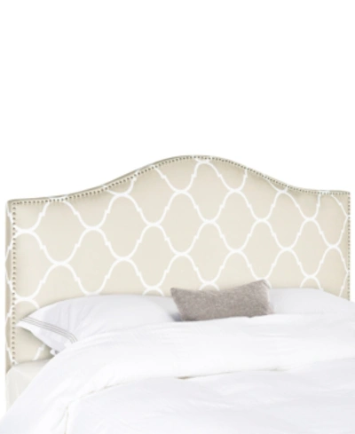 Safavieh Leela Upholstered Full Headboard In Pearl Grey
