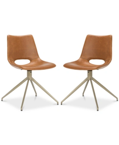 Safavieh Ghant Dining Chair (set Of 2) In Light Brown