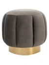 Safavieh Maxine Channel Tufted Ottoman In Dark Grey