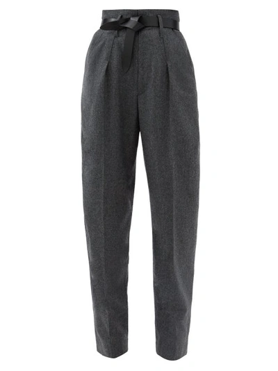 Isabel Marant Racomisl Pleated Pressed-wool Tapered Trousers In Anthracite