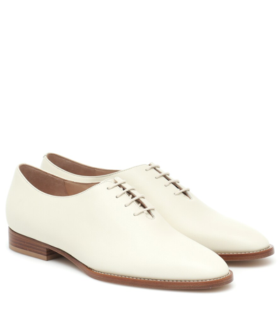 Gabriela Hearst Maya Square-toe Nappa-leather Oxford Shoes In Ivory