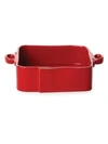 Vietri Lastra Stoneware Square Baker In Red