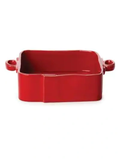 Vietri Lastra Stoneware Square Baker In Red