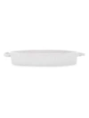 Vietri Lastra 15.5" X 5.75" Handled Oval Baker In Light Gray