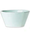 Vietri Lastra White Collection Stacking Cereal Bowl In Aqua