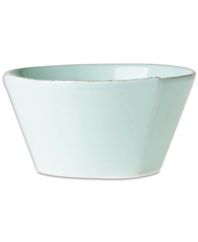 Vietri Lastra White Collection Stacking Cereal Bowl In Aqua