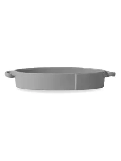 Vietri Lastra 15.5" X 5.75" Handled Oval Baker In Gray