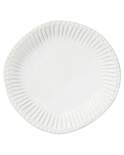 Vietri Incanto Stone Stripe Dinner Plate, White