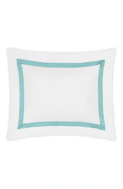 Matouk Lowell Stripe Border Boudoir Sham In Aquamarine