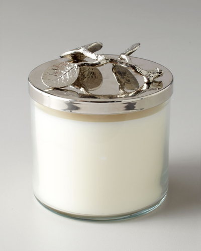 Michael Aram Botanical Leaf Candle In Silver-tone
