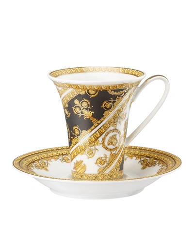 Versace By Rosenthal I Love Baroque Nero Coffee Cup & Saucer In Black