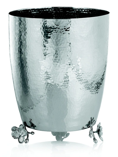 Michael Aram White Orchid Waste Basket In Stainless Steel