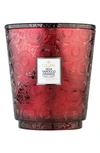 Voluspa Goji Tarocco Orange Embossed Glass Hearth Candle 123 Oz. In Goji/tarocco Orange