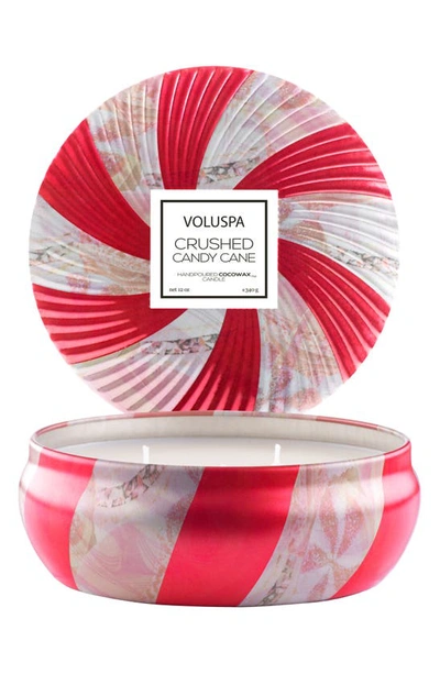 Voluspa Crushed Candy Cane 3-wick Decorative Tin Candle