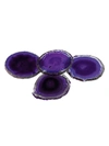 Anna New York Pedra 4-piece Agate Coaster Set In Eggplant