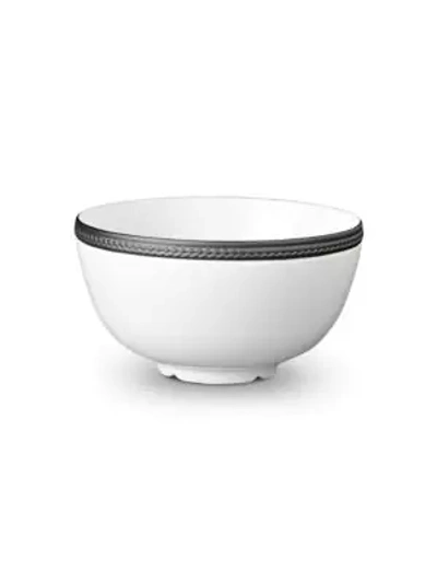L'objet Soie Tressee Collection Porcelain Cereal Bowl In White/black