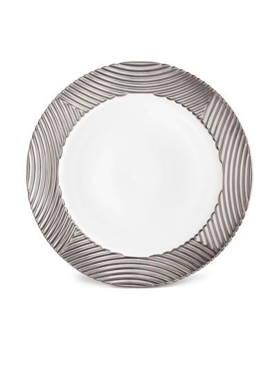 L'objet Corde Wide-rim Charger, White/silver