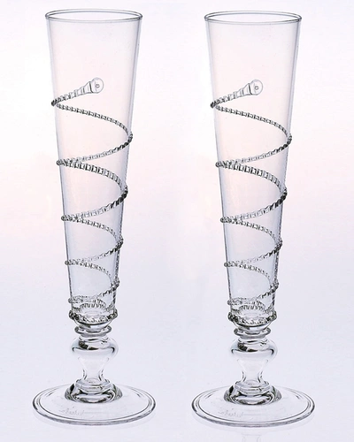 Juliska Amalia Champagne Flutes/set Of 2 In Clear