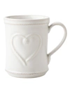 Juliska Berry & Thread Whitewash Cup Full Of Love Mug In White Wash
