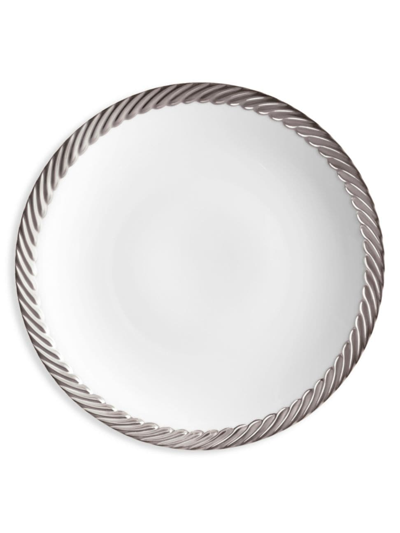 L'objet Corde Platinum-plated Trim Porcelain Bread & Butter Plate In Silver