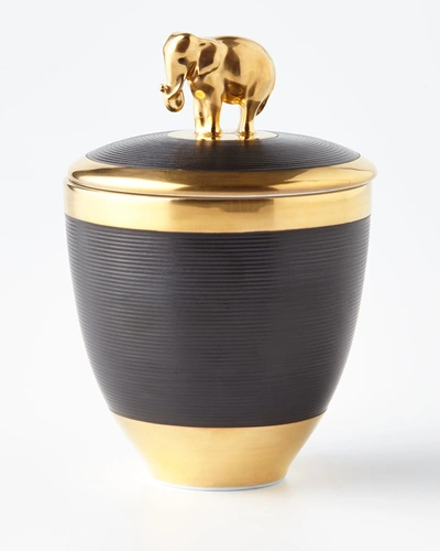 L'objet Elephant Noir Candle In Black/gold